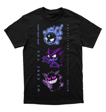 Polera Gastly, Haunter y Gengar (Silver-Shiny)
