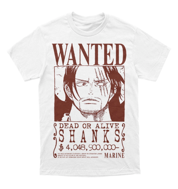 Polera One Piece - Wanted - Shanks - Akagami