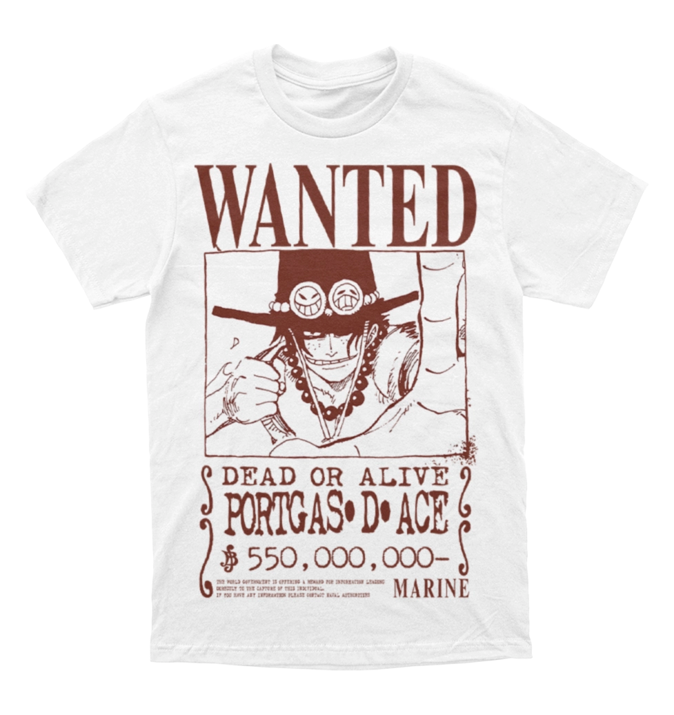 Polera One Piece - Wanted - Portgas D. Ace