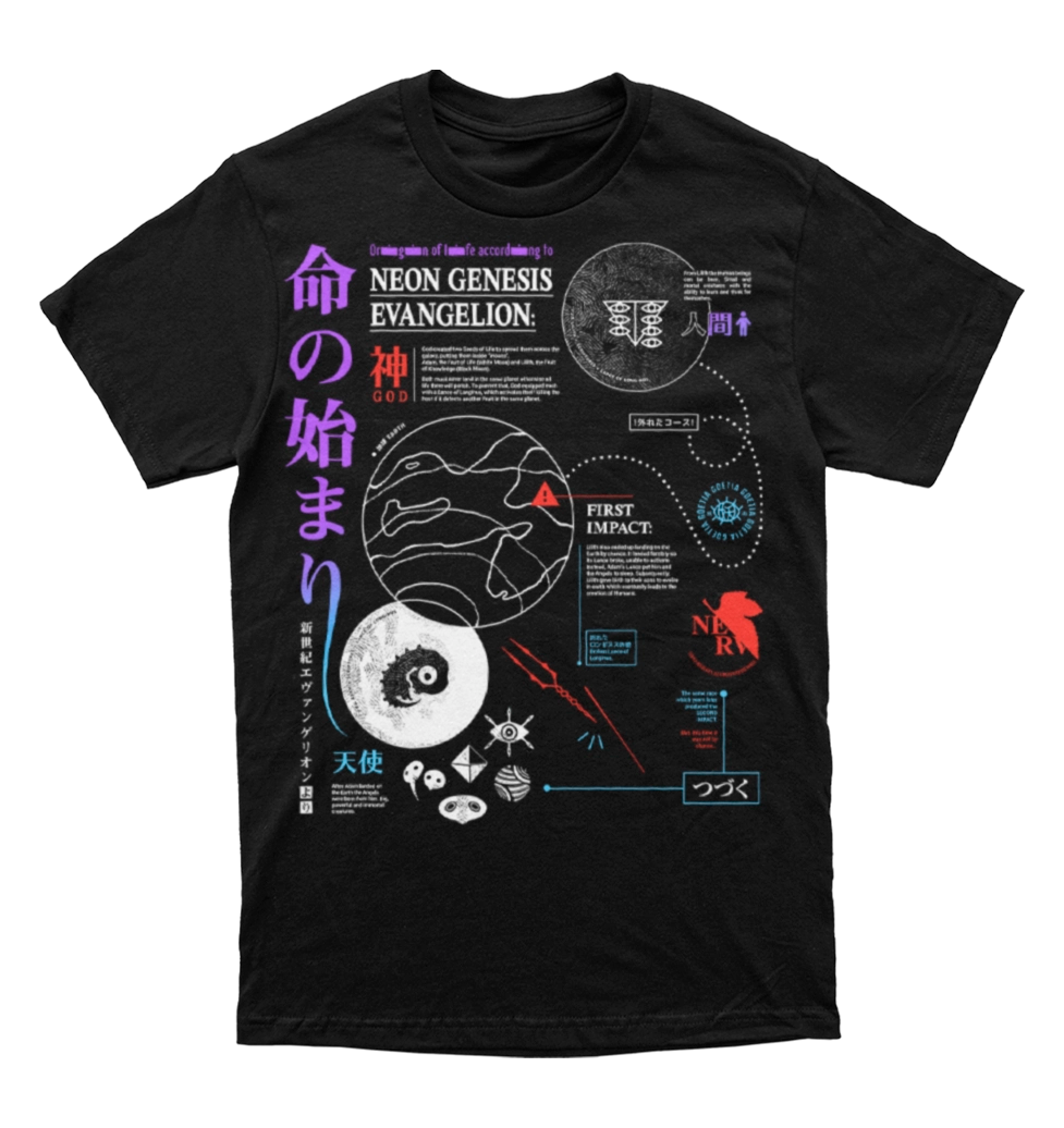 Polera Evangelion Origen de la vida Evangelion Anime Chile Goetia Store