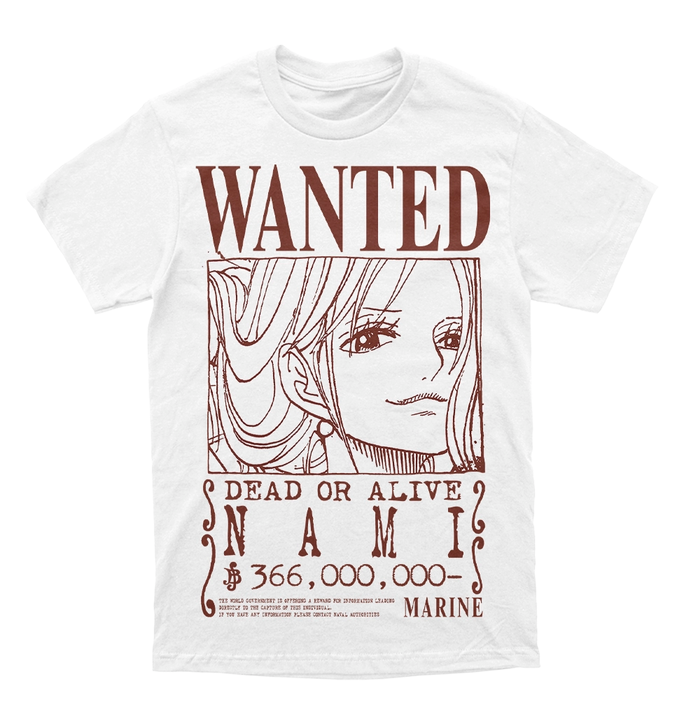 Polera One Piece - Wanted - Nami
