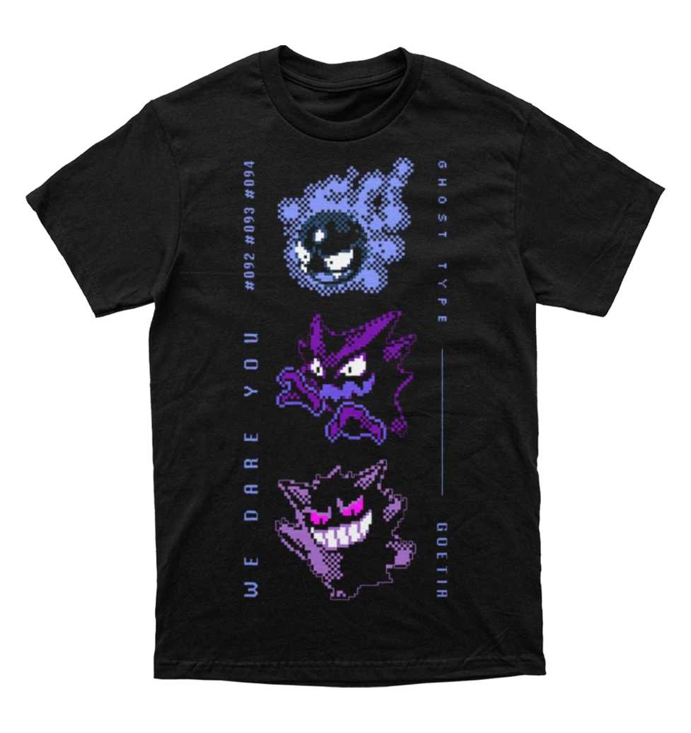 Polera Pokemon - Gastly, Haunter y Gengar - Silver-Shiny