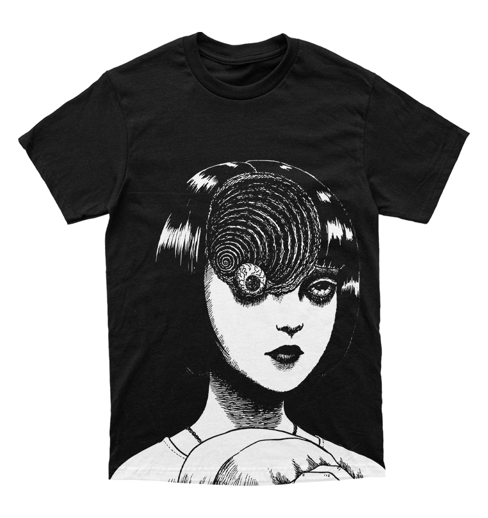 Polera Horror - Junji Ito - Uzumaki - Azami Kurotani - Spiral Face - Full Print