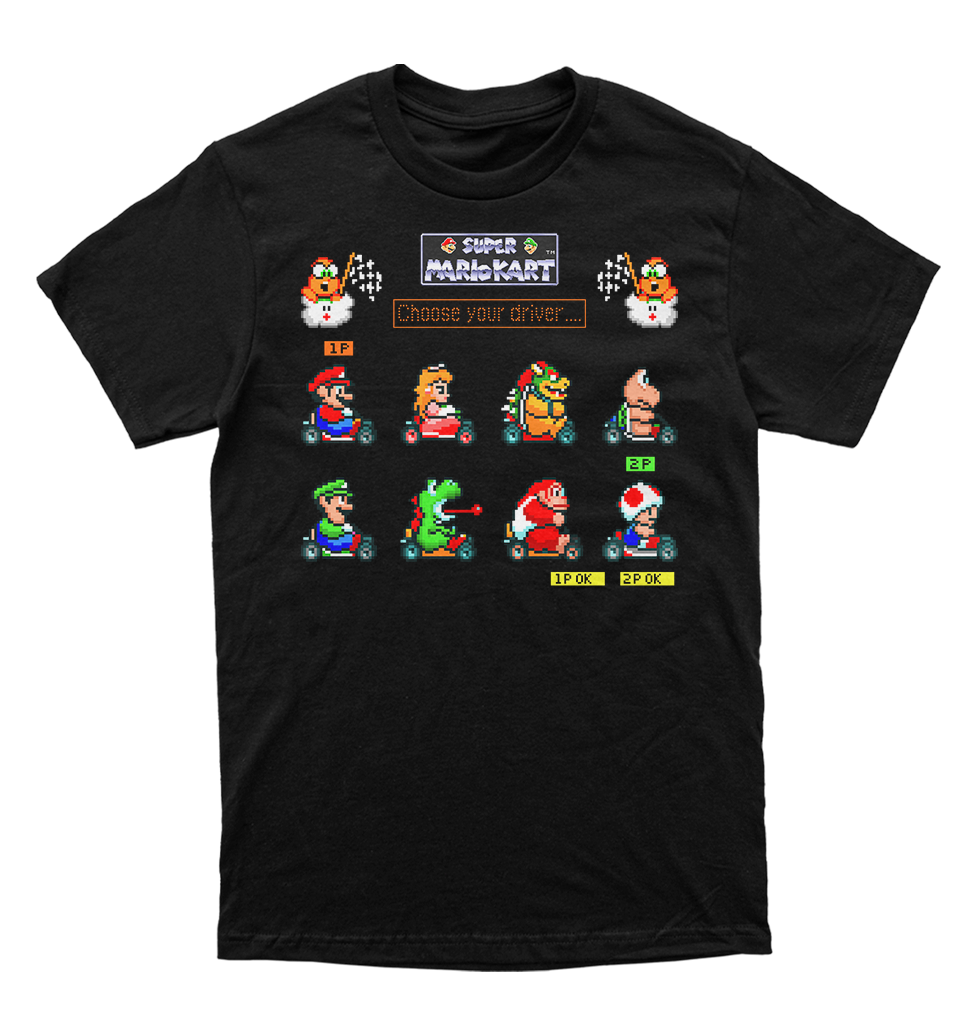 Polera Super Mario Bros - Super Mario Kart - Character Select