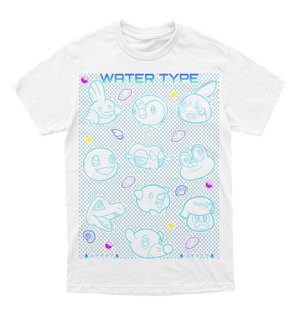 Polera Pokemon - Iniciales Agua
