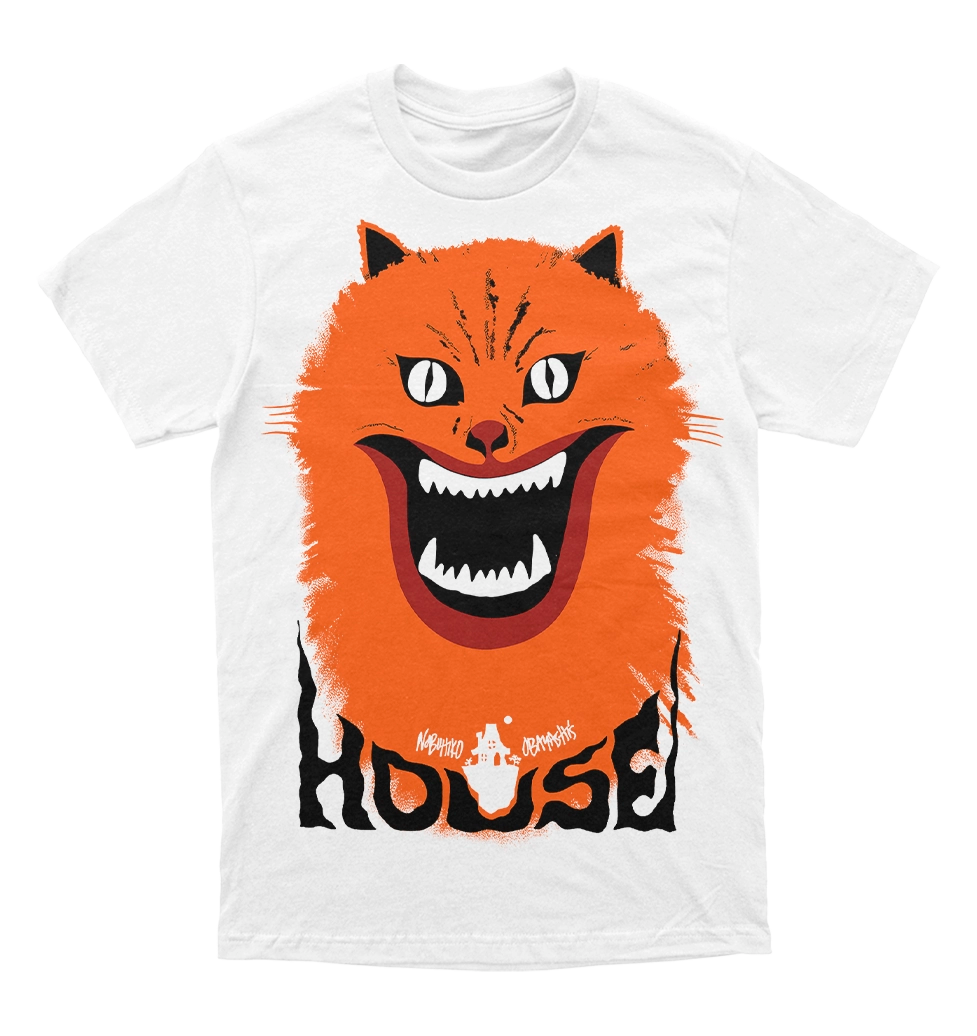 Polera Hausu - Blanche - Cat Poster