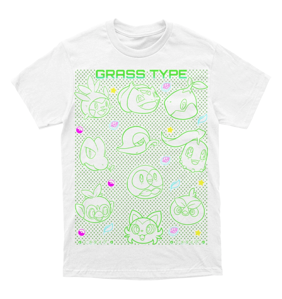 Polera Pokemon - Iniciales Planta