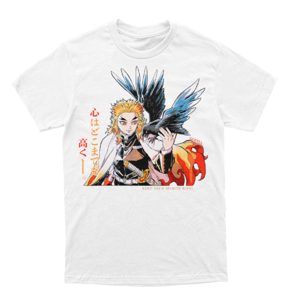 Polera Kimtesu no Yaiba -  Kyojuro Rengoku con su cuervo