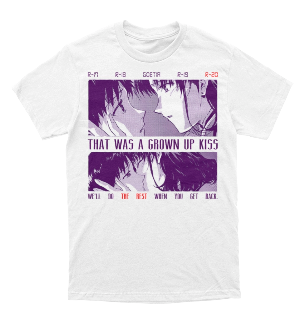 Polera Evangelion - Misato y Shinji - grow up kiss