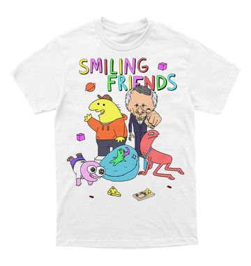 Polera Smiling Friends - Pin , Charlie , Alan , Glep & Mr. Boss