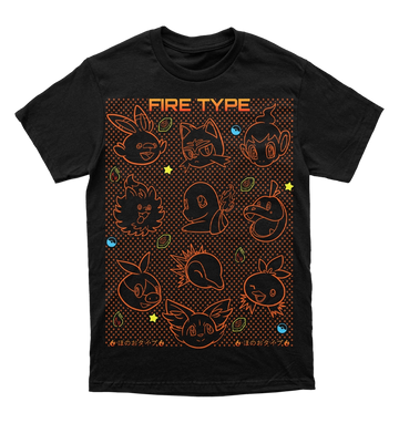 Polera Pokemon - Iniciales Fuego