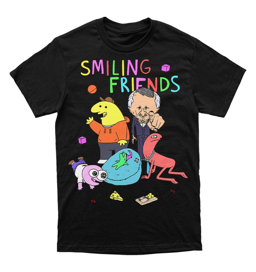 Polera Smiling Friends - Pin , Charlie , Alan , Glep & Mr. Boss
