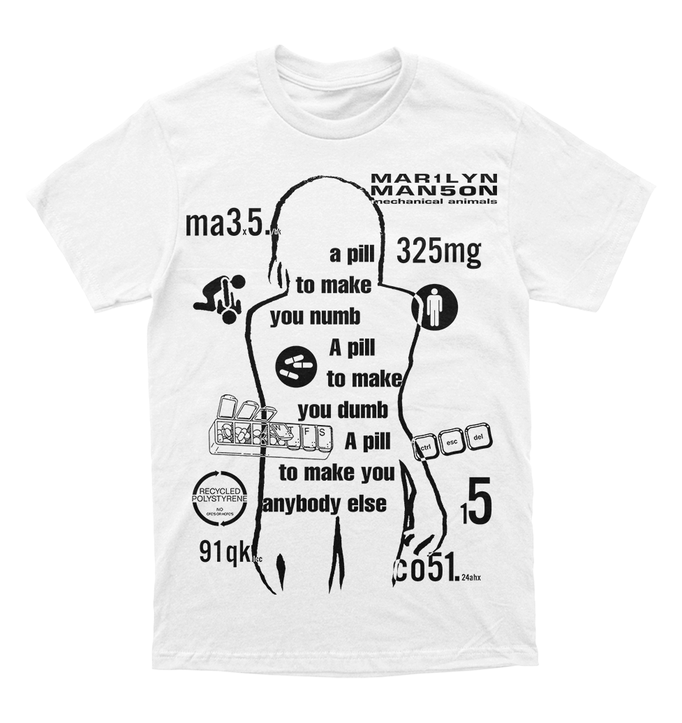 Polera Marilyn Manson - Coma White