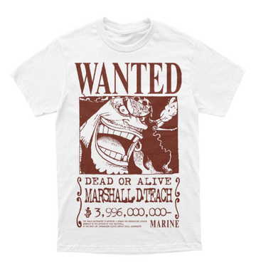 Polera One Piece - Wanted - Marshall D. Teach - barba negra - Kurohige