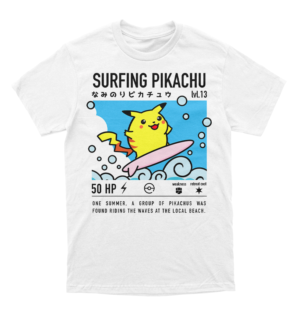 Polera Pokemon - Pikachu Surfing