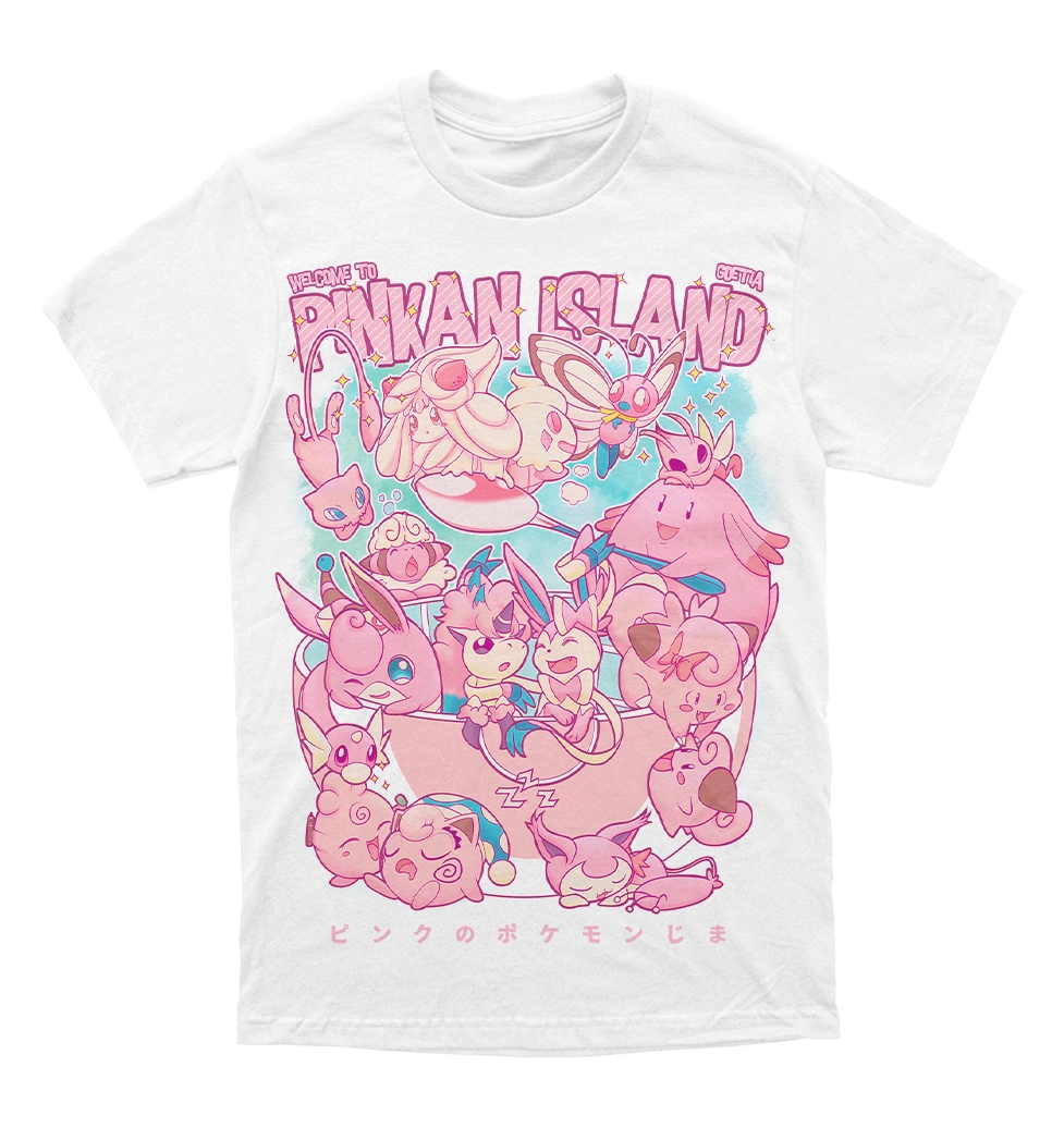 Polera Pokemon - Pinkan Island  - Pokemon ROsado