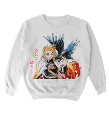 Poleron Kimtesu no Yaiba - Kyojuro Rengoku con su cuervo