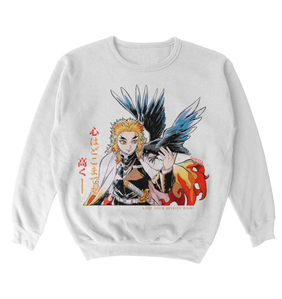 Poleron Kimtesu no Yaiba - Kyojuro Rengoku con su cuervo
