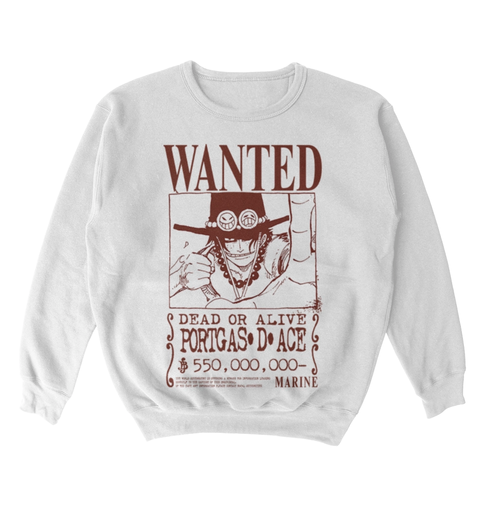 Poleron One Piece - Wanted - Portgas D. Ace