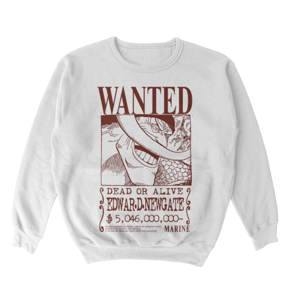 Poleron One Piece - Wanted - Edwar D. New Gate - Barba Blanca | Shirohige