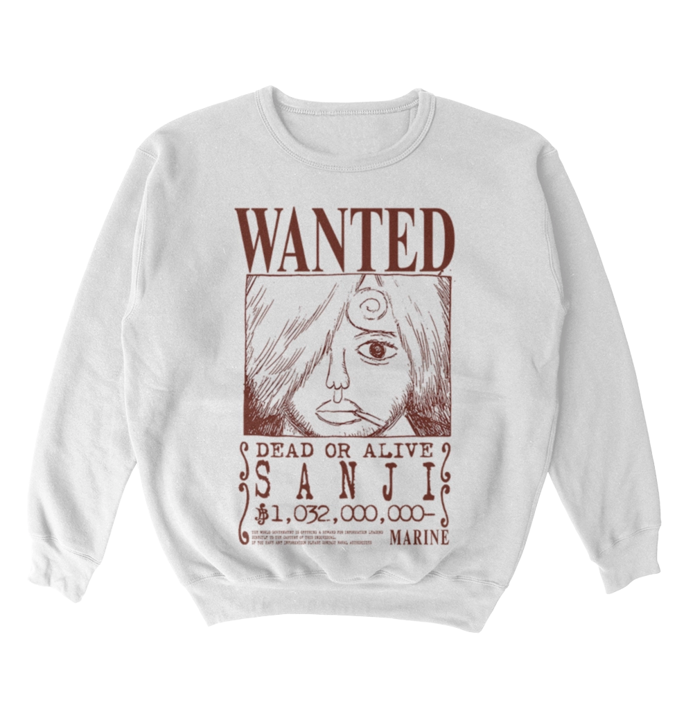 Poleron One Piece - Wanted - Sanji