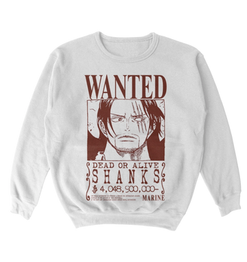 Poleron One Piece - Wanted - Shanks - Akagami