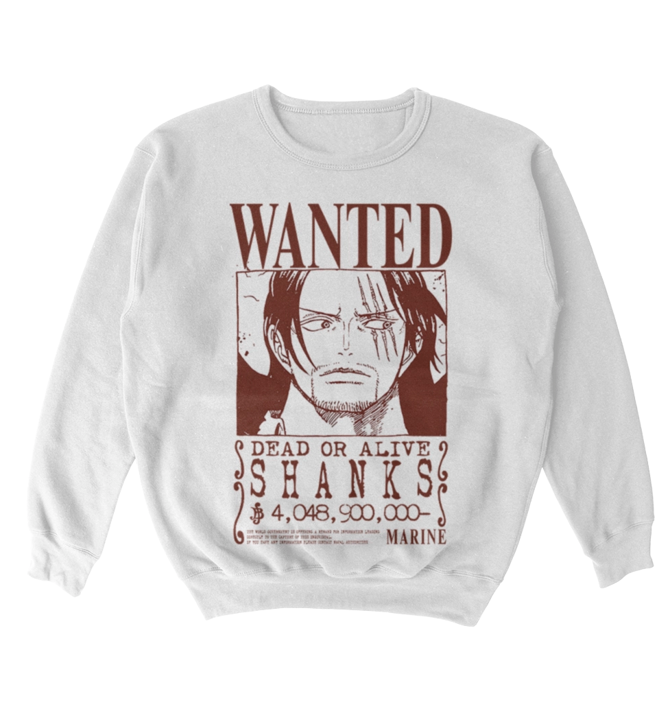 Poleron One Piece - Wanted - Shanks - Akagami