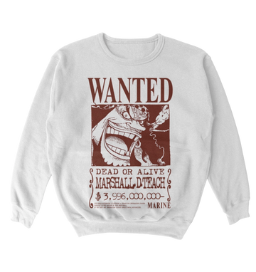 Poleron One Piece - Wanted - Marshall D. Teach - barba negra - Kurohige