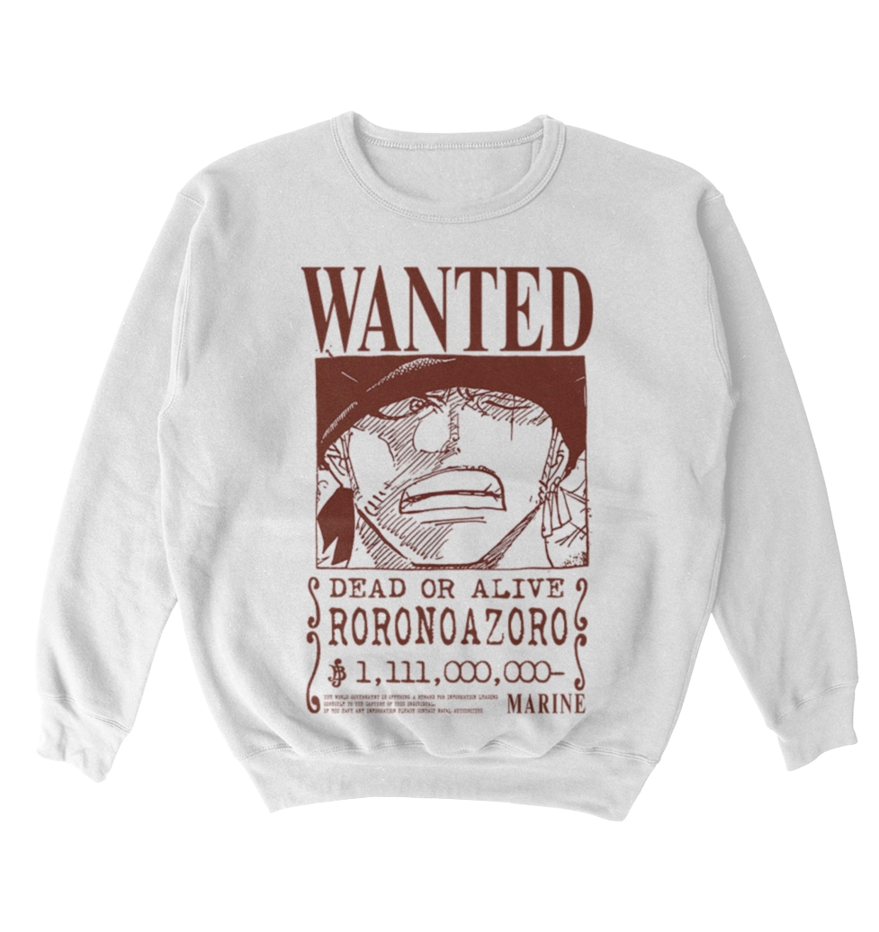Poleron One Piece - Wanted - Roronoa Zoro