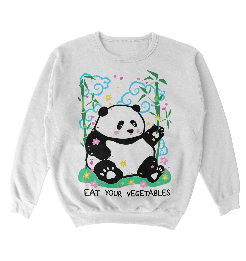 Poleron Panda - Hua Hua - eat your vegetables